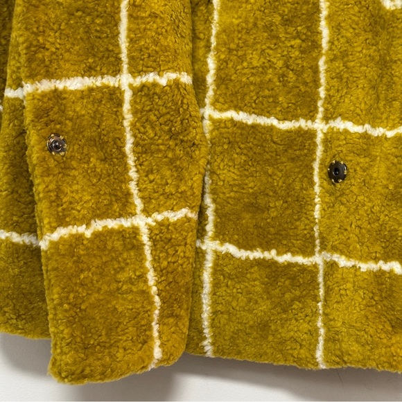 NEW Forever 21‎ Contemporary Luxury Citron Ivory Faux Shearling Coat Jacket - Picture 6 of 16